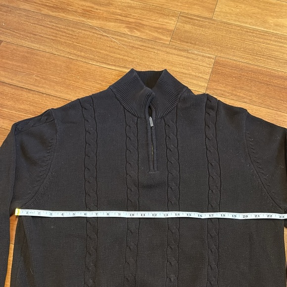 Calvin Klein Brown Cable Half Zip Sweater - Picture 3 of 5